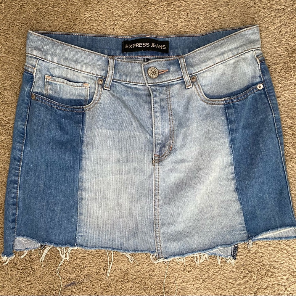 Express denim mini skirt